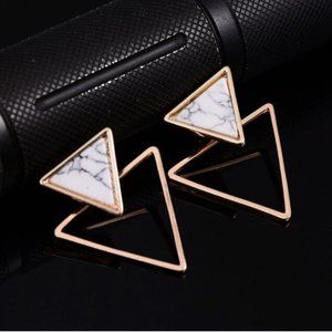 Marble Triangle Earrings